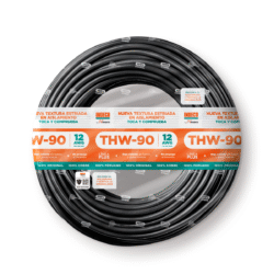 Cable THW-90 plus 450/750V 12 AWG Negro x 100m Indeco
