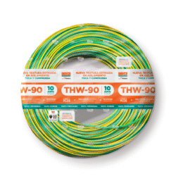 Cable THW-90 plus 450/750V 10 AWG Amarillo/Verde x 100m Indeco